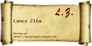 Lencz Zita névjegykártya