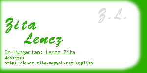 zita lencz business card